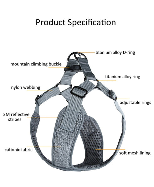 Reflective Dog Harness and Leash Set