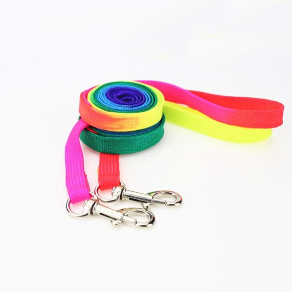 Colorful Rainbow Dog Strap Harness and Leash Set