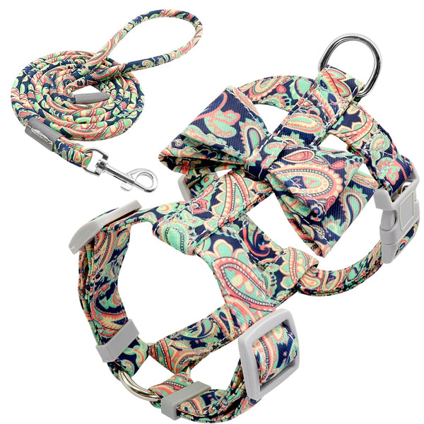 Adjustable Strap Dog Harness and Leash Set