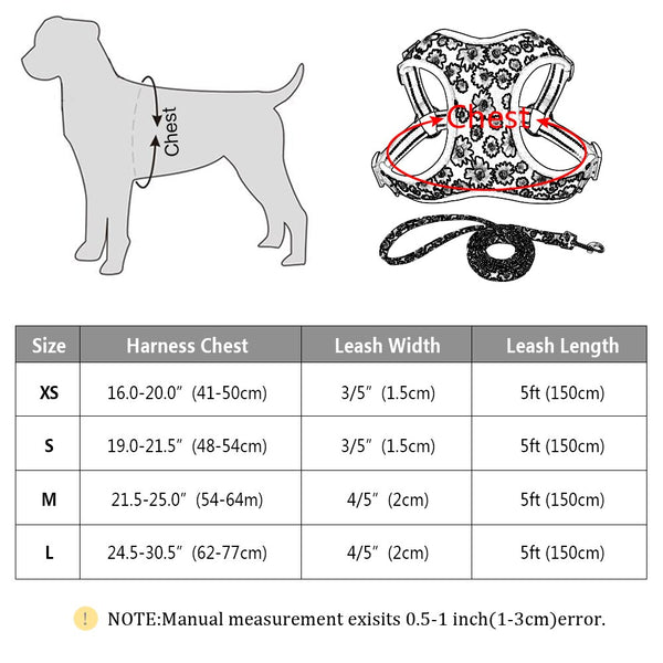 Reflective Dog Harness and Leash Set