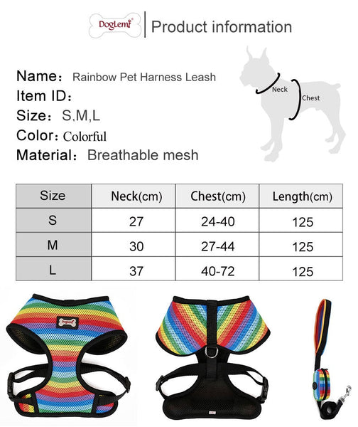 Rainbow Dog Harness