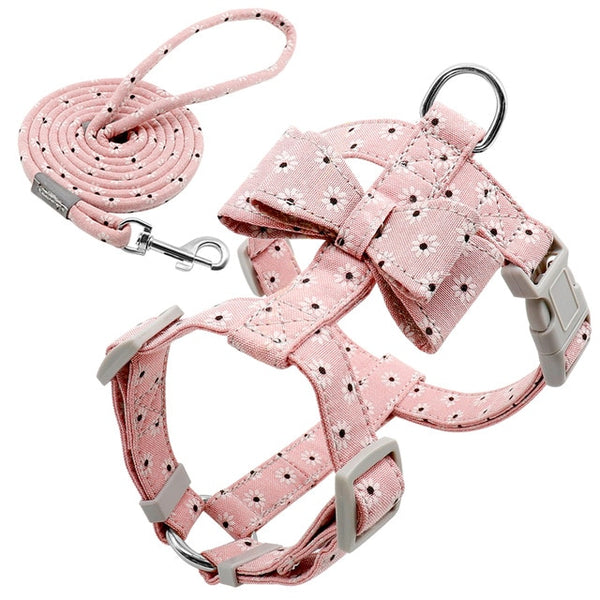 Adjustable Strap Dog Harness and Leash Set