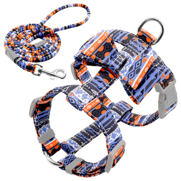 Adjustable Strap Dog Harness and Leash Set