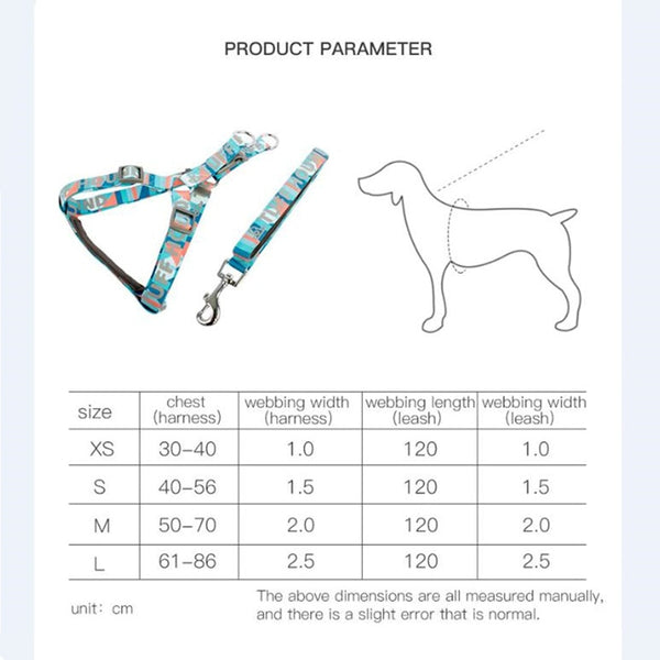 Reflective Strap Dog Harness and Leash Set